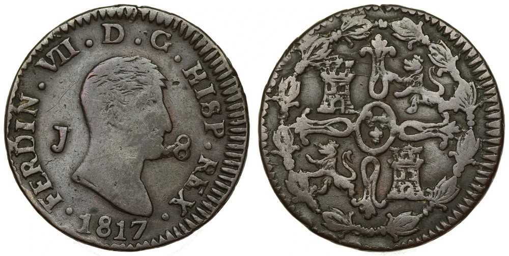 Spain - 8 Maravedis 1817 - Ferdinand VII