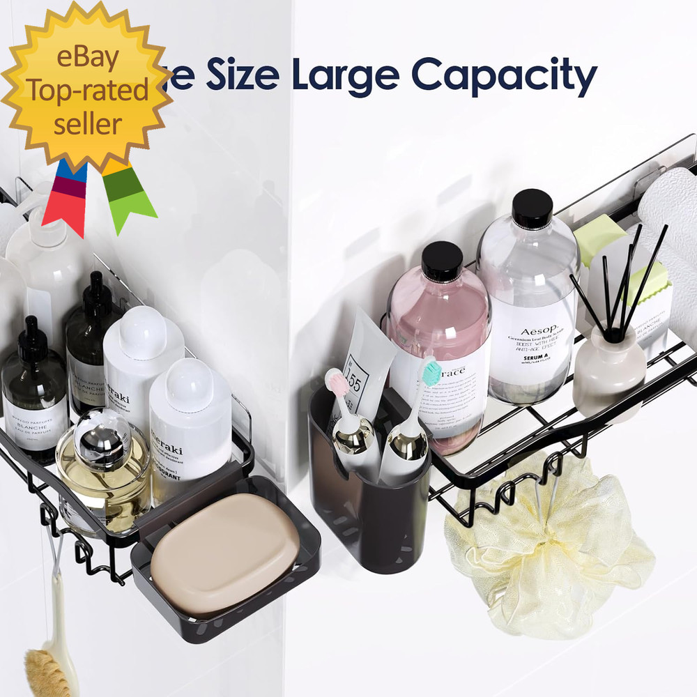 Shower Caddy Adhesive Shower Organizer 7-Pack, Rustproof Stainless Steel Bathroo