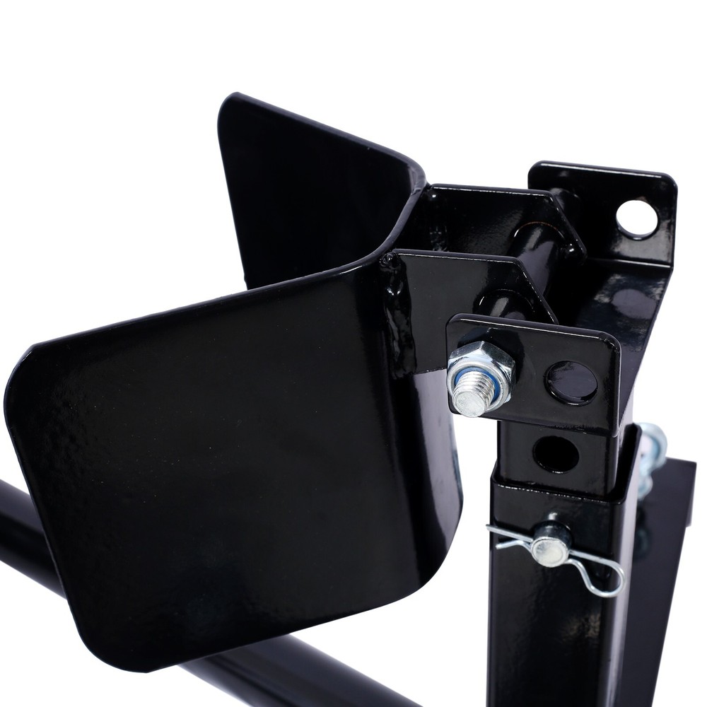 Motorcycle Front Tire Chock for 17"-21" Wheels Locking Adjusting Stand, Black