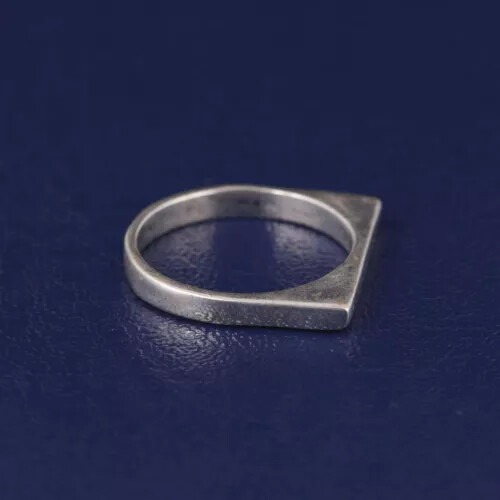 Signet Square Thin Ring 925 Sterling Silver Stackable Beautiful Men's Ring AK519