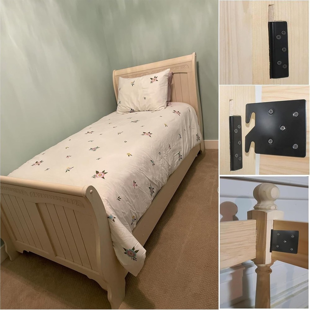 Rust-Resistant Bed Post Brackets with Double Hook Design - Easy Installation