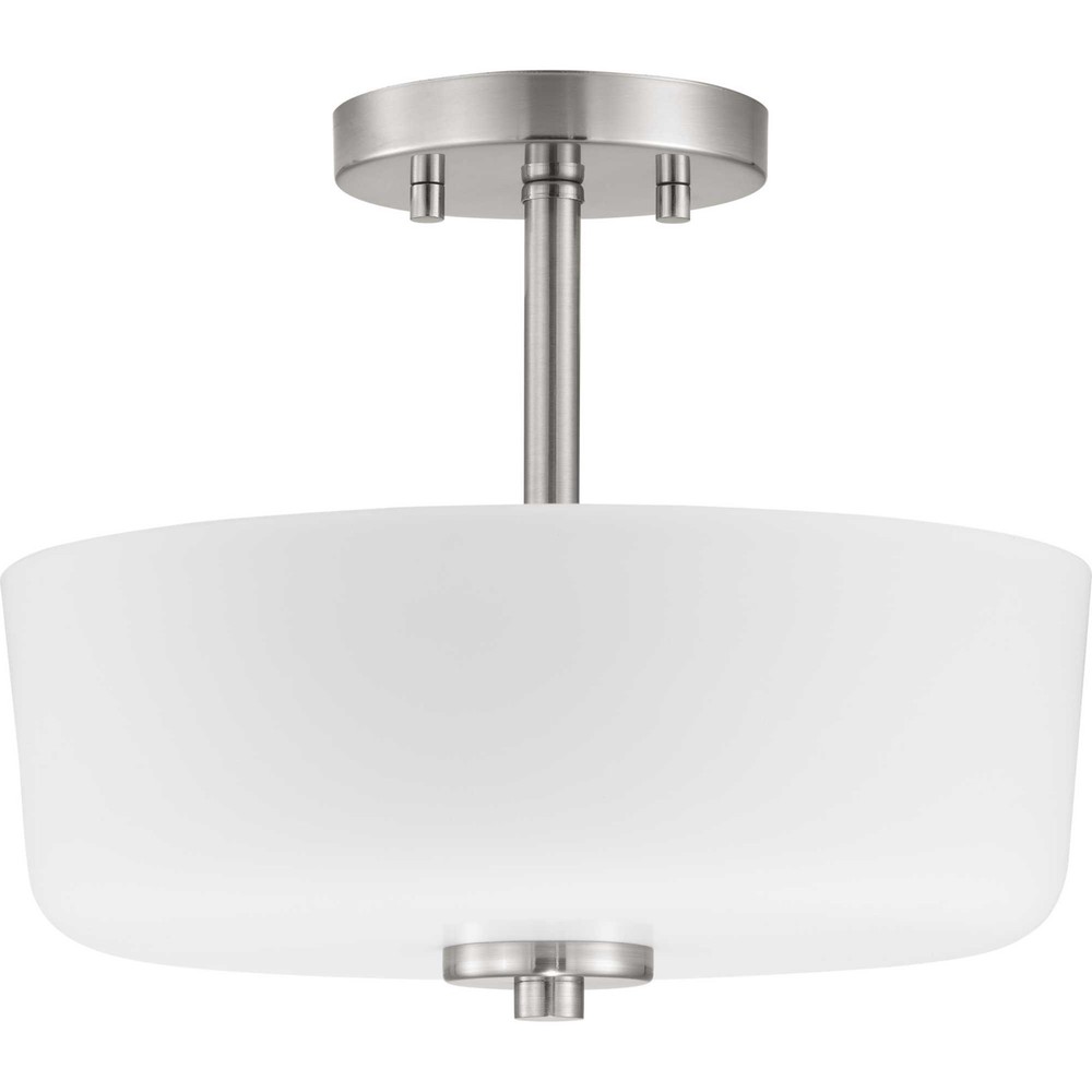 Progress Lighting P350137 Tobin 2 Light 12"W Semi-Flush Drum - Nickel