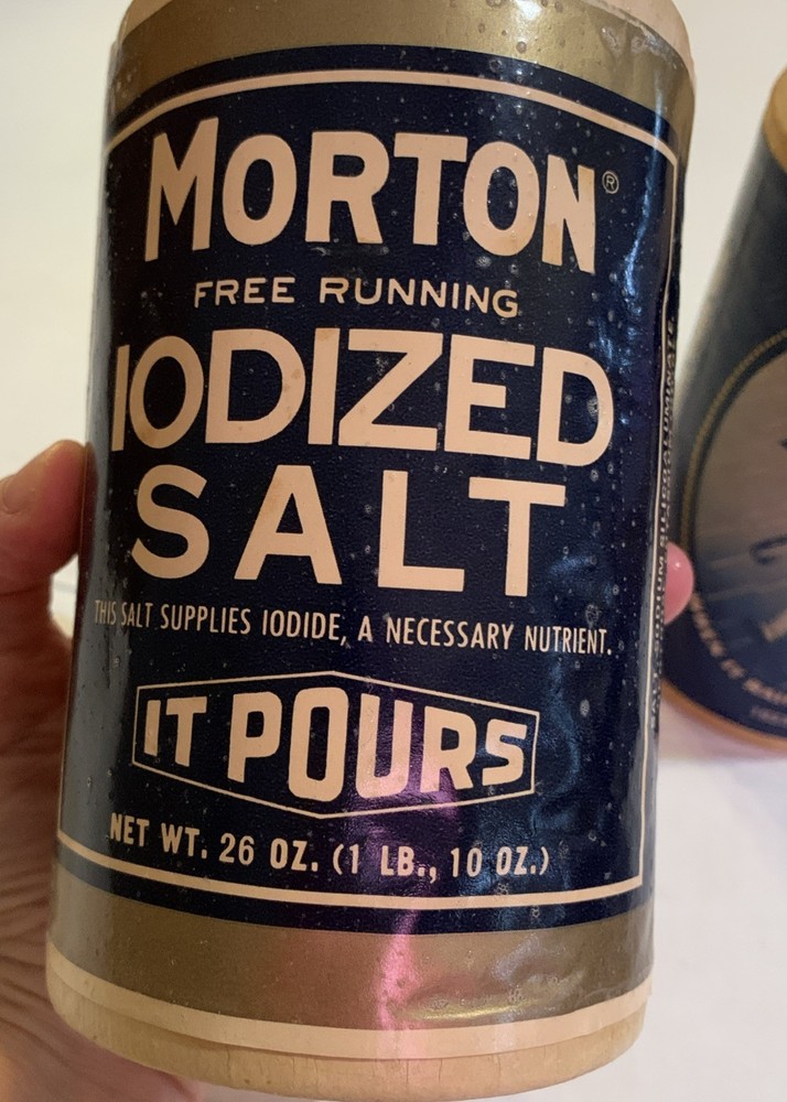 Morton Salt Container “When it Rains it Pours” Vintage - 2 Containers