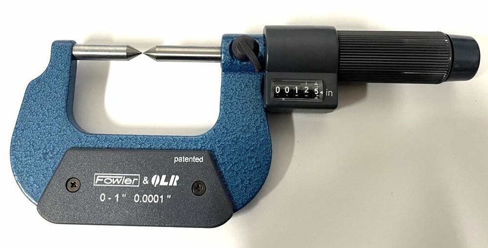 Fowler 52-226-641-0 Rolling Digital Counter Point Micrometer, 0-1" Range, .0001"