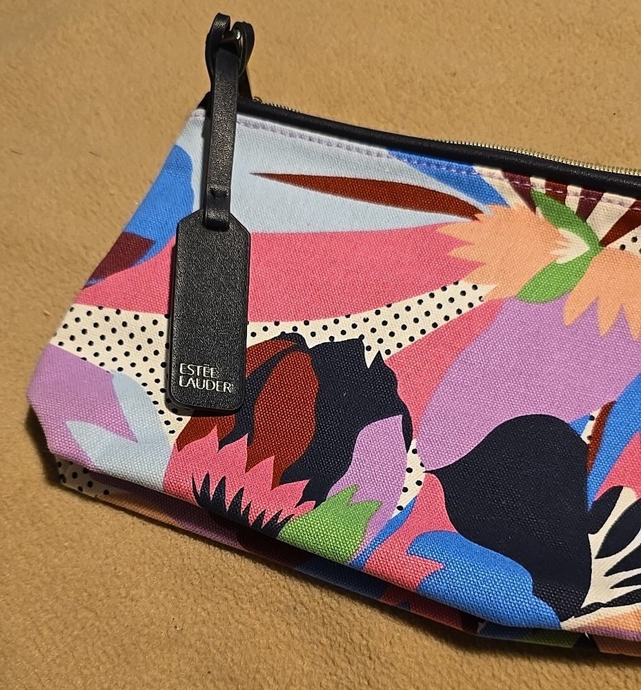 Estée Lauder Flower Print Makeup Cosmetic Bag - Multicolor