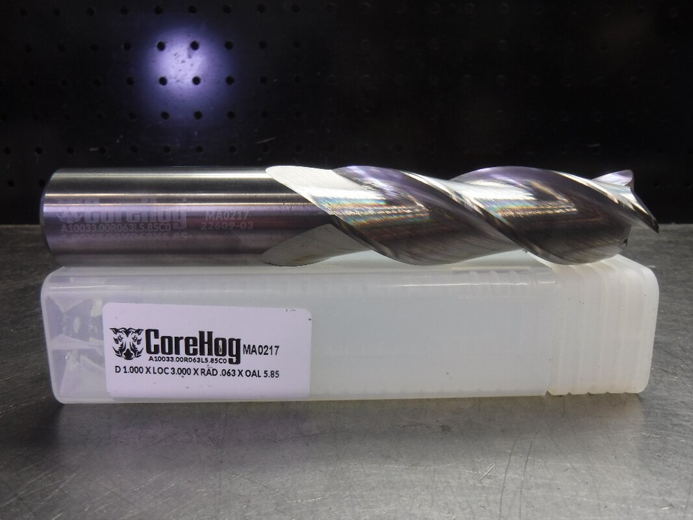 CoreHog 1" Solid Carbide Endmill 3 Flute A10033.00R063L5.85C0 (LOC1612)