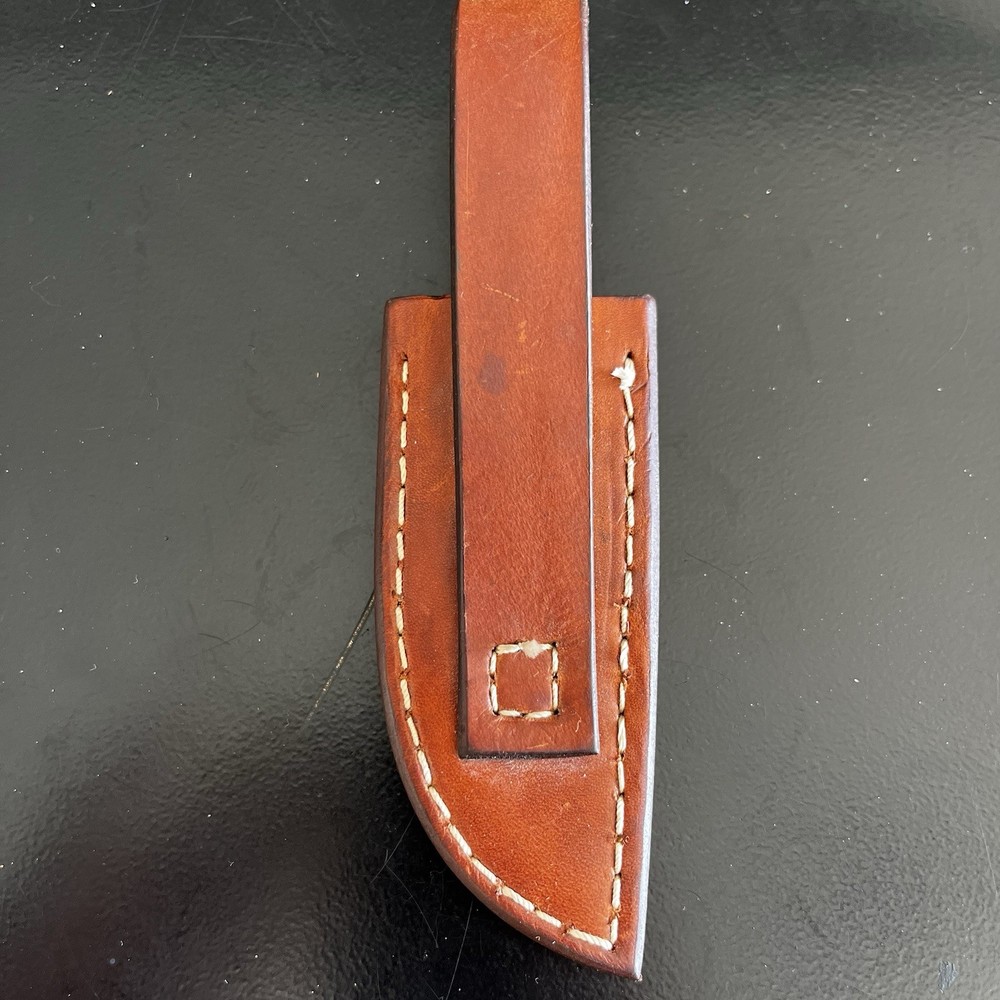 Brown Leather Knife Sheath Full Coverage Belt Loop Ambidextrous Original