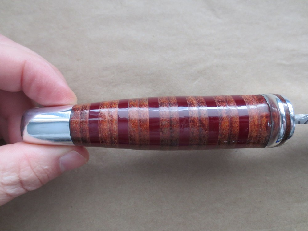 Custom Buck 119 Knife w/Sheath Leather Stacked Handle