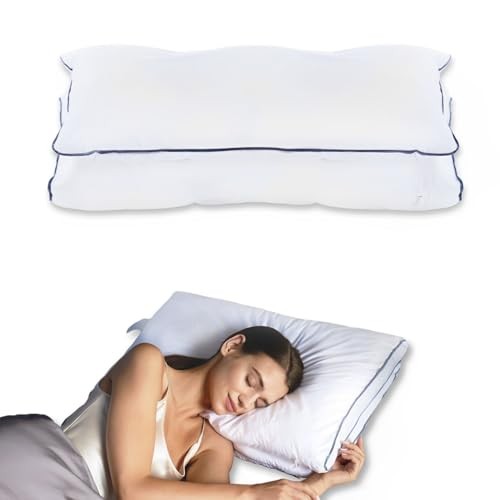 SKG Feather Adjustable Cervical Neck Bed Pillow - White