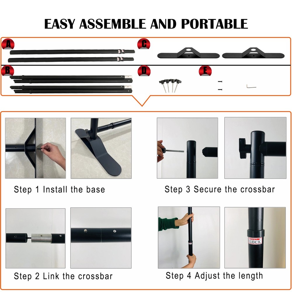 8'x10' HEAVY-DUTY Telescopic Repeat Banner Backdrop Stand Adjustable