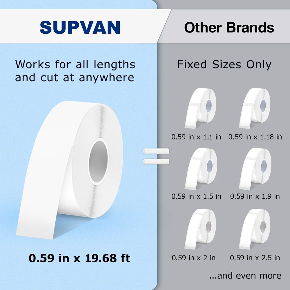 SUPVAN E10 Bluetooth Label Maker Machine with Tape Continuous Waterproof Labe...