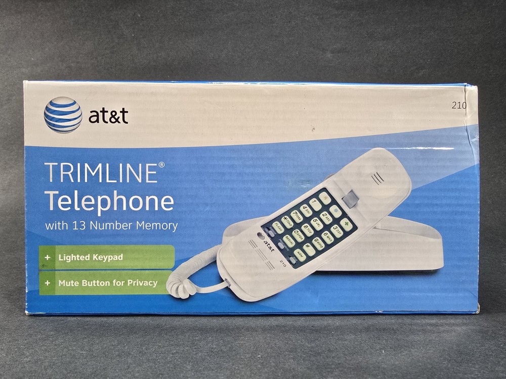 AT&T 210M Trimline Corded Phone - White
