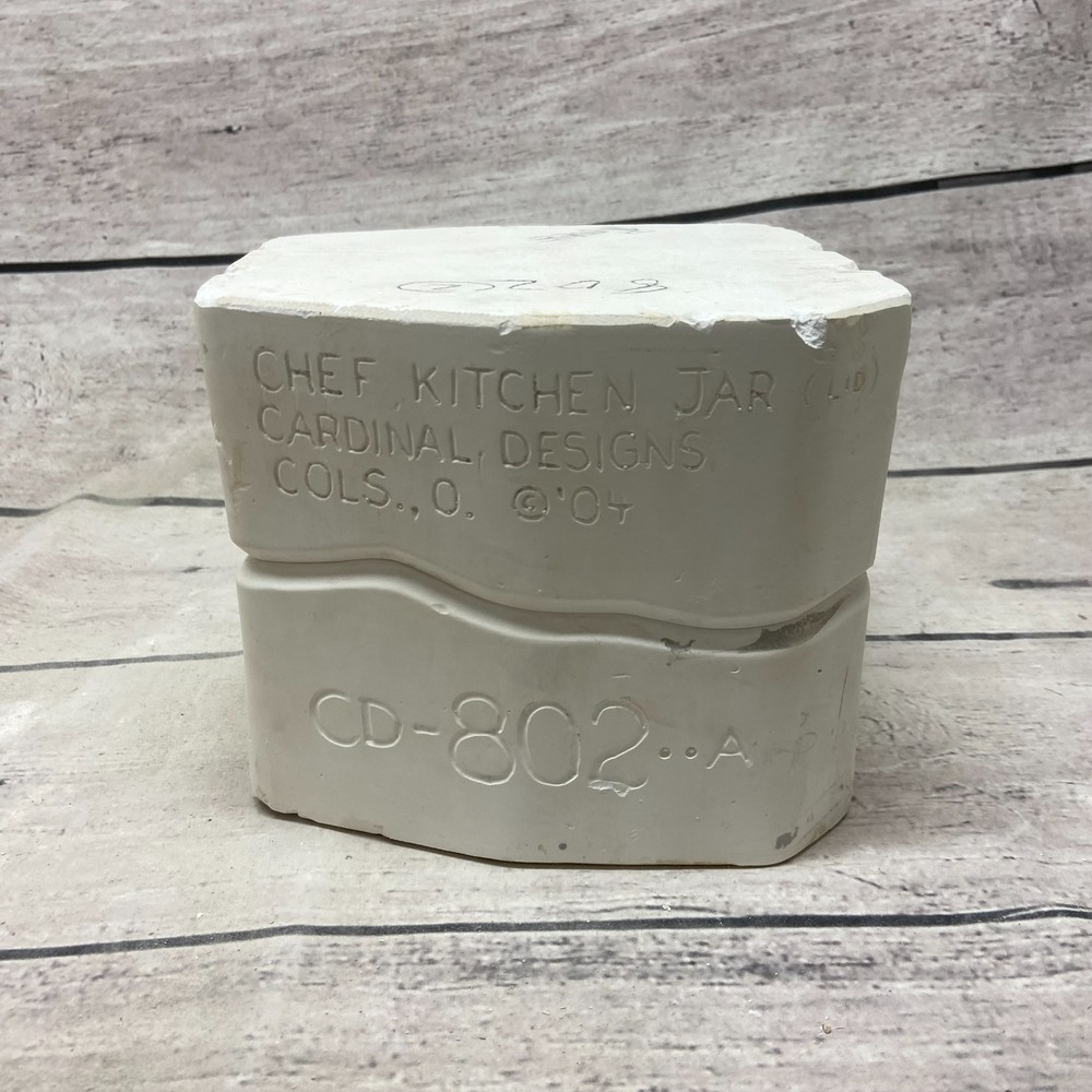 2004 Cardinal Designs Ceramic Casting Mold Chef Kitchen Jar #CD-802