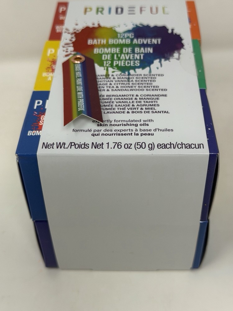 PRIDEFUL 12 Pc Rainbow Pride Bath Bombs Cruelty Free, Various Scents