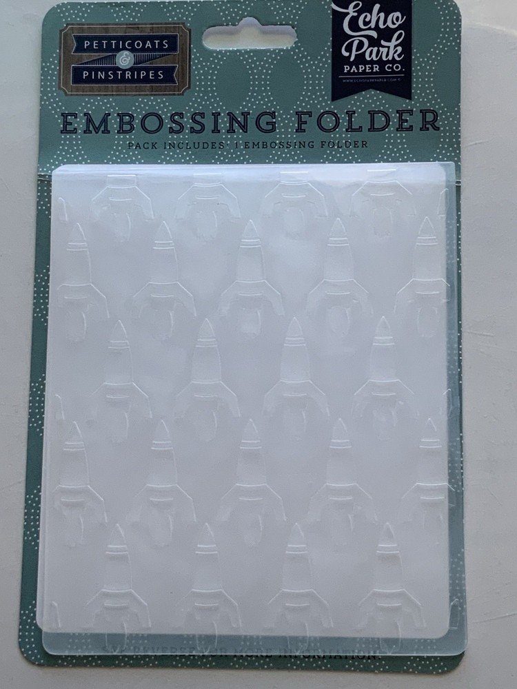 Echo Park Paper ROCKETSHIP Embossing Folder for most Die Cut Machine Rocket Ship