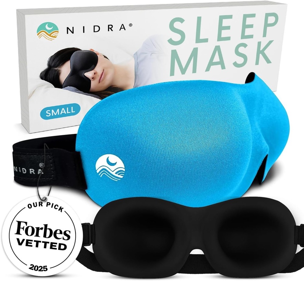 Nidra Contoured Sleep Mask  – Zero Pressure Fit, Light Blocking - Small Blue