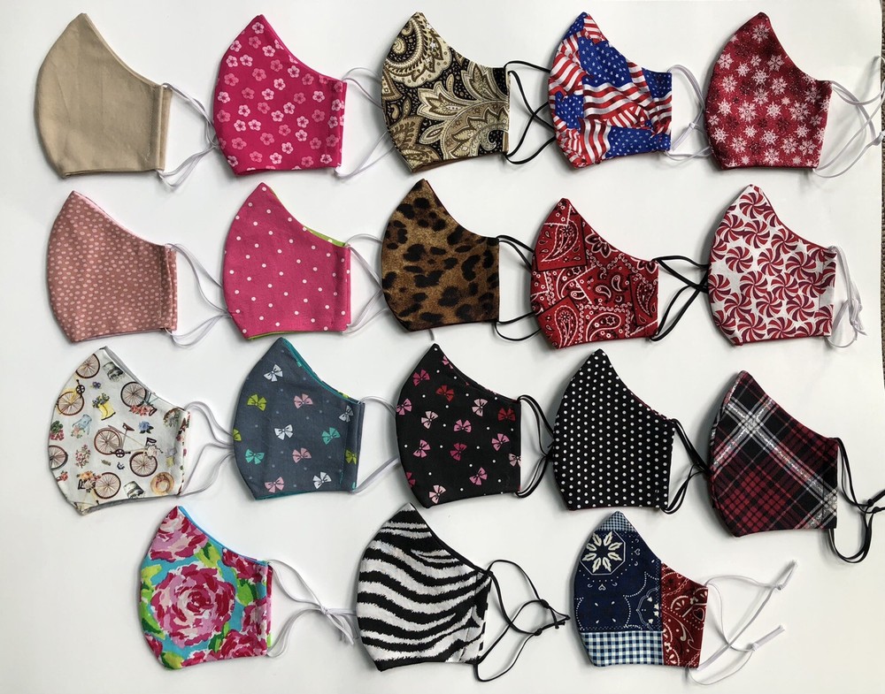 Face Mask, Cotton, 2 Layer Cotton, Prewashed, Handmade, 18 styles, FAST SHIP!