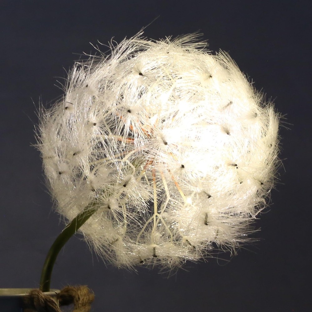 Artificial Dandelion Flower with LED Light, 2 Pack, Warm White Light with 6H ...