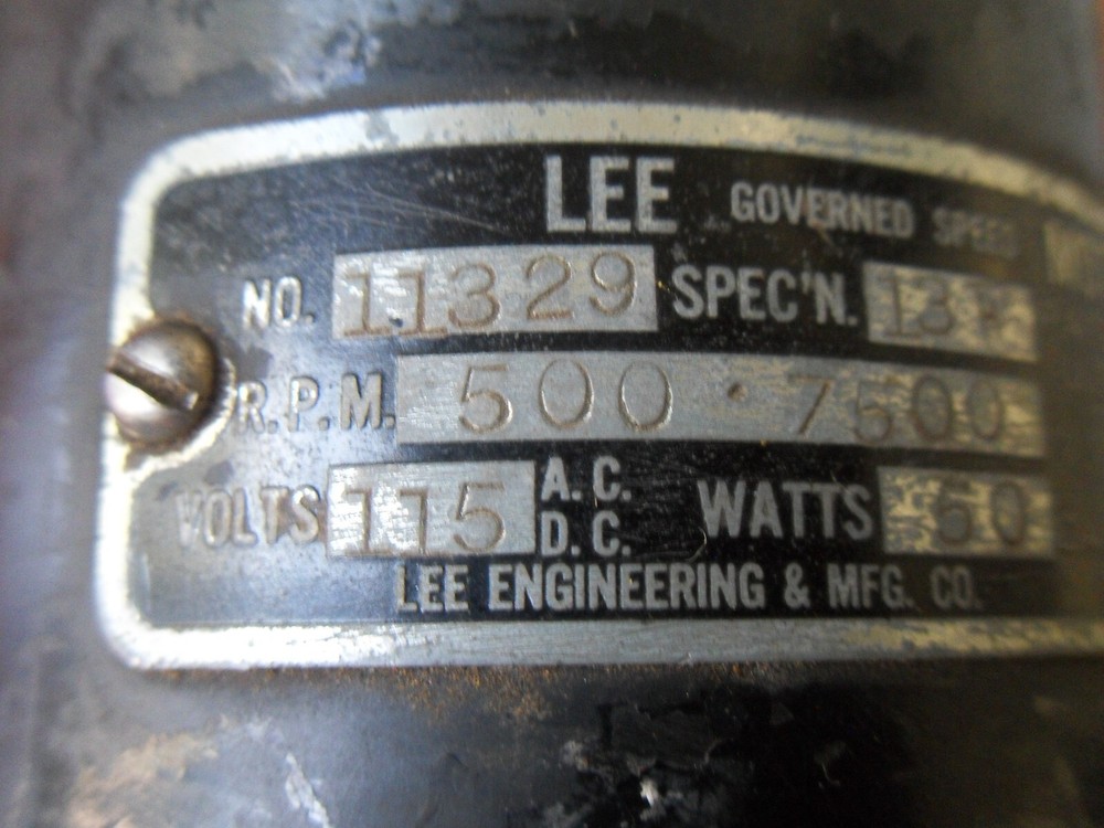 LEE ENGINEERING 11329 GOVERNED SPEED MOTOR AS IS AS PICTURED