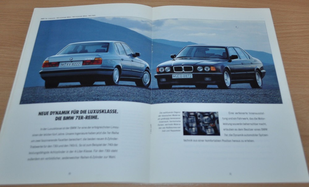 1992 BMW Programm Model Range Brochure Prospekt German Edition