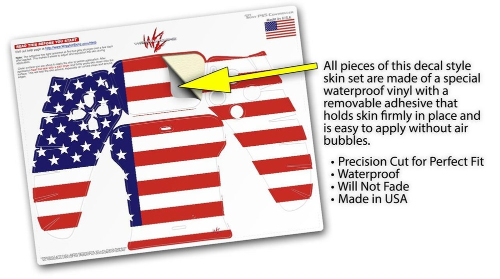 Skin Sony PS5 Controller USA American Flag 01
