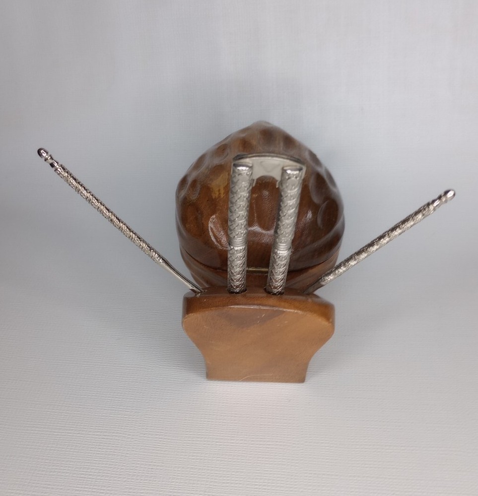 Walnut Shaped Nut Set Bowl, Picks, And Cracker VTG