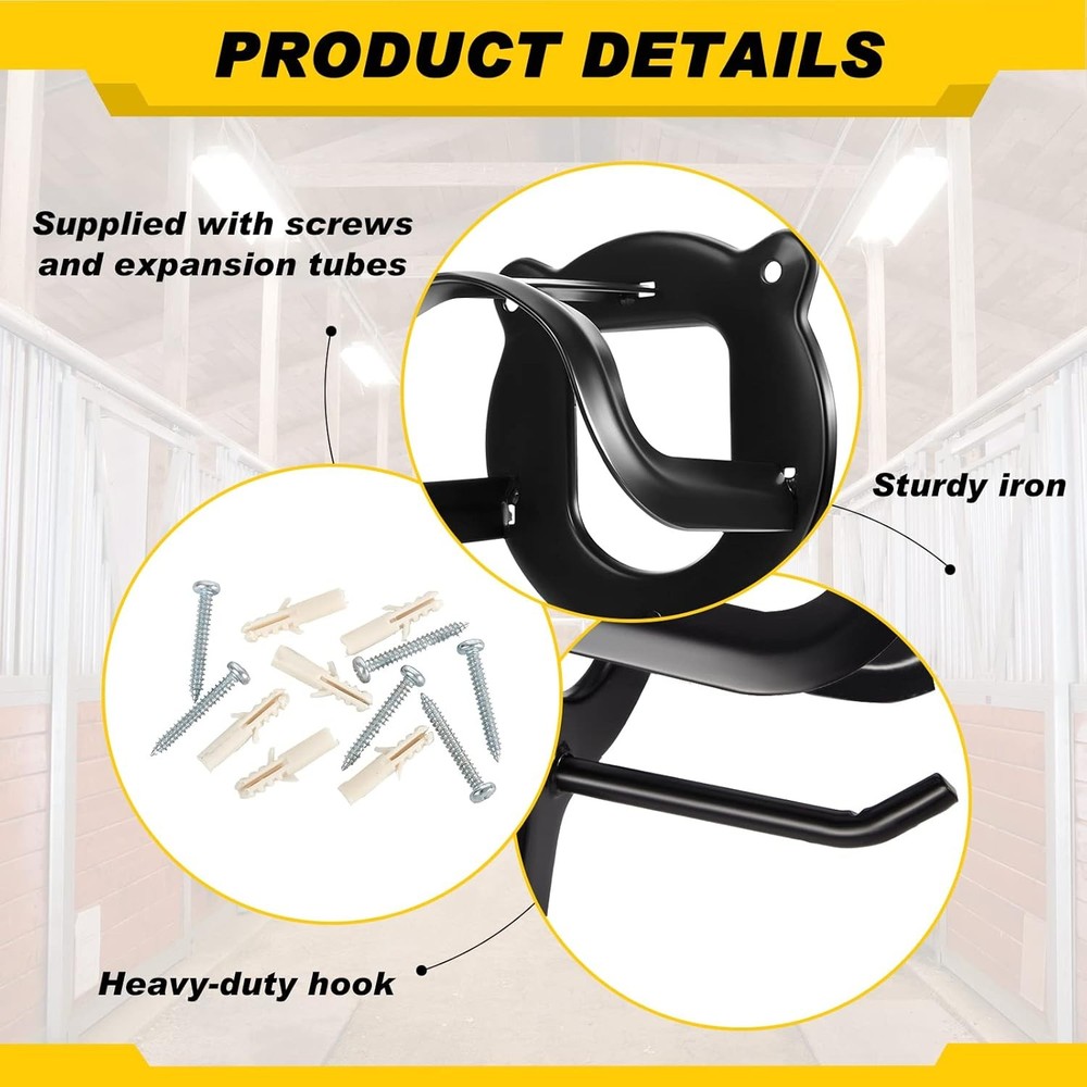 6 Counts Horse Bridle Rack Bracket Hooks Tack Storage...