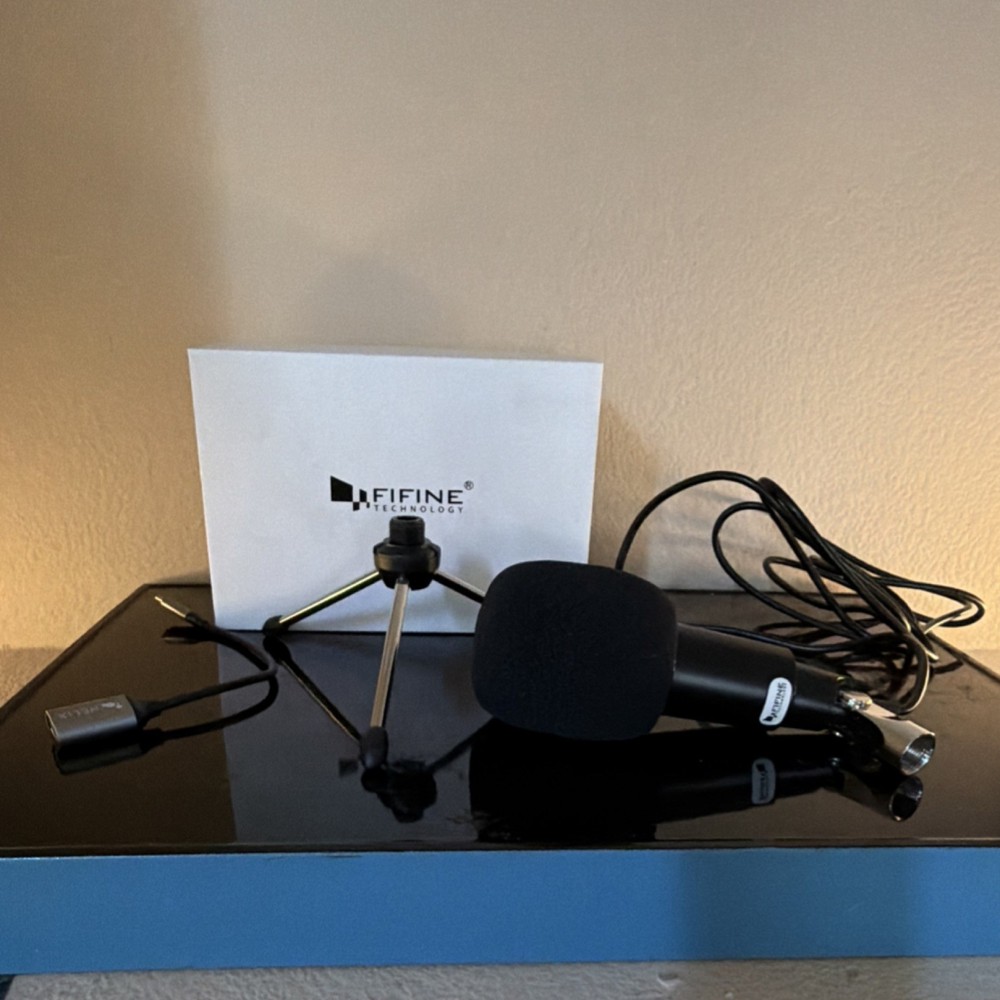 FIFINE K668 USB Microphone, Adjustable Stand, Freestanding, Black