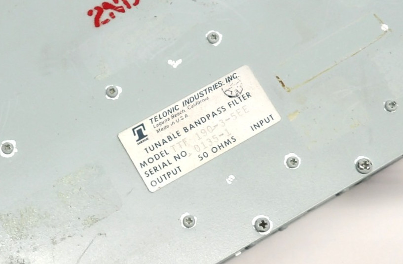 Telonic TTF 190-3-5EE Tunable Bandpass Filter