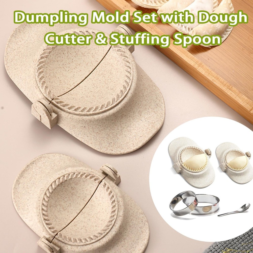 Empanada Maker Press & Dumpling Maker Set - 2 Sizes (4" + 3") Non-Stick for E...