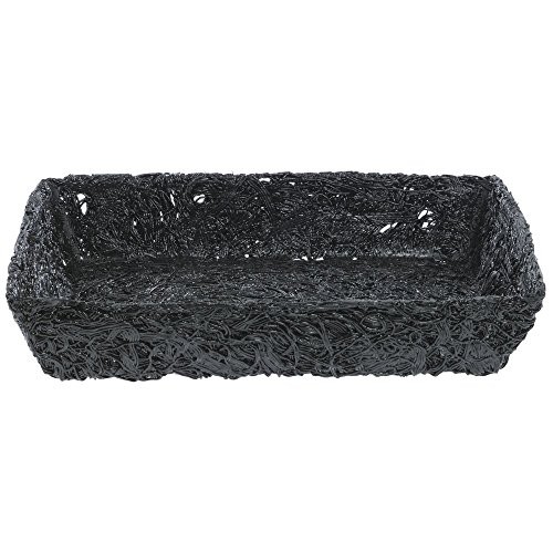 Ventilated Produce Tray Rectangular Black Plastic Ventilated Produce Tray - 11"L