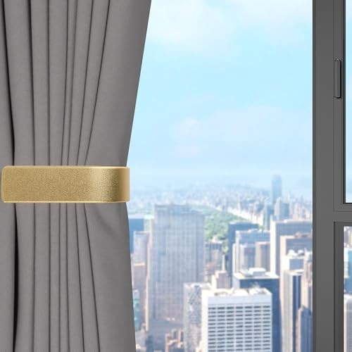 Pack Modern Curtain Holdbacks Curtain Tiebacks Wall Mount Solid 2 Gold