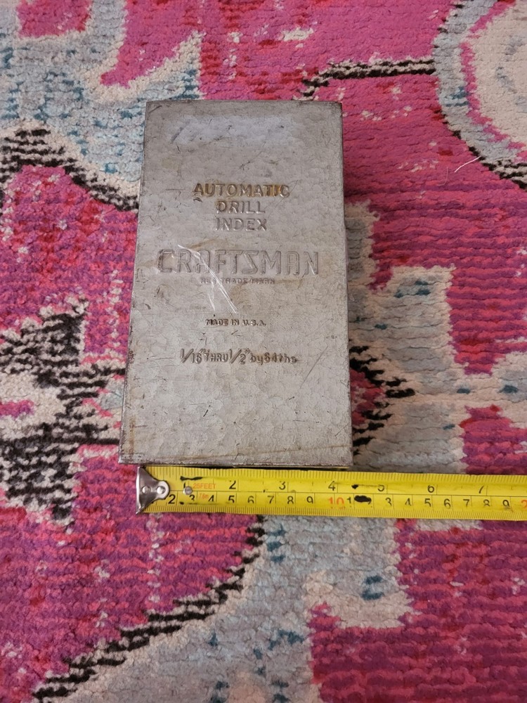 Vintage Craftsman Automatic Drill Index retro box of drill bits COMPLETE read