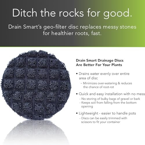 3D Mesh Planter Pot Drainage Insert Disc – Made in USA – Keeps 6" – 5 Pack