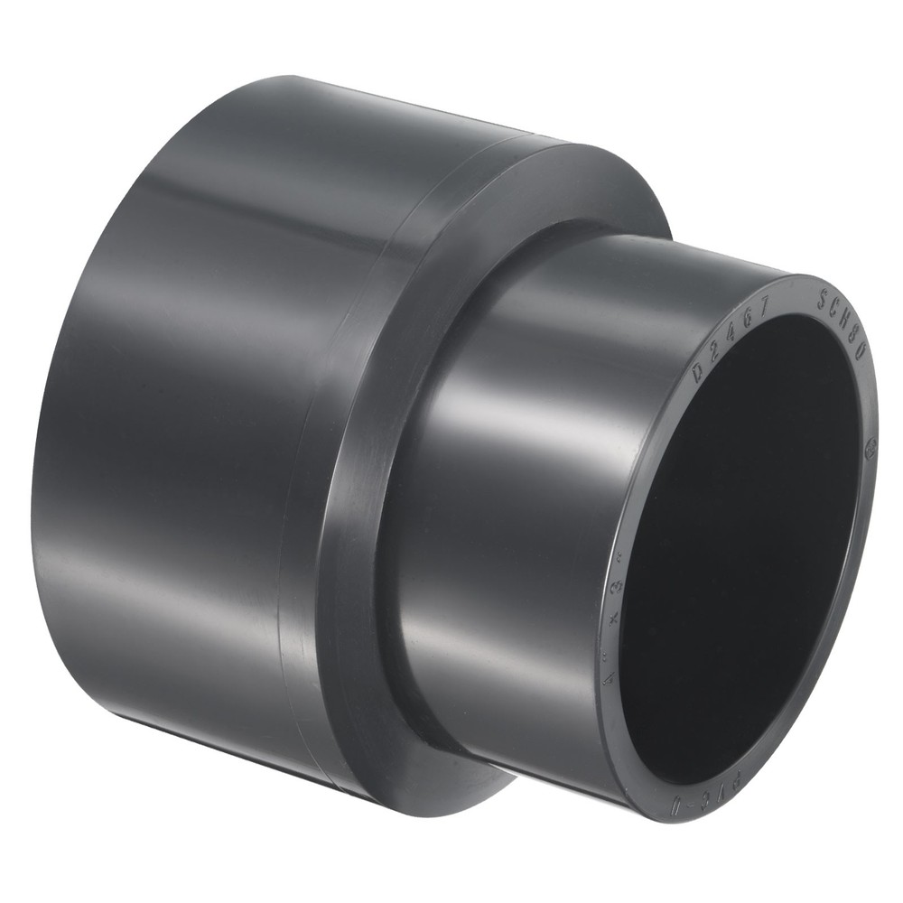 4"x3" SCH80 UPVC Reducer Pipe Fitting Straight Coupling Connector, Grey
