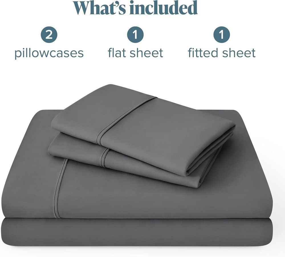 Luxury Ultra-Soft Full Sheet Set - 1800Thread Count Microfiber, Grey Color