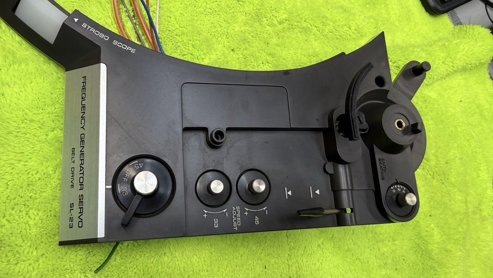 OEM Technics SL-23 Turntable front control panel assembly only good con see pics