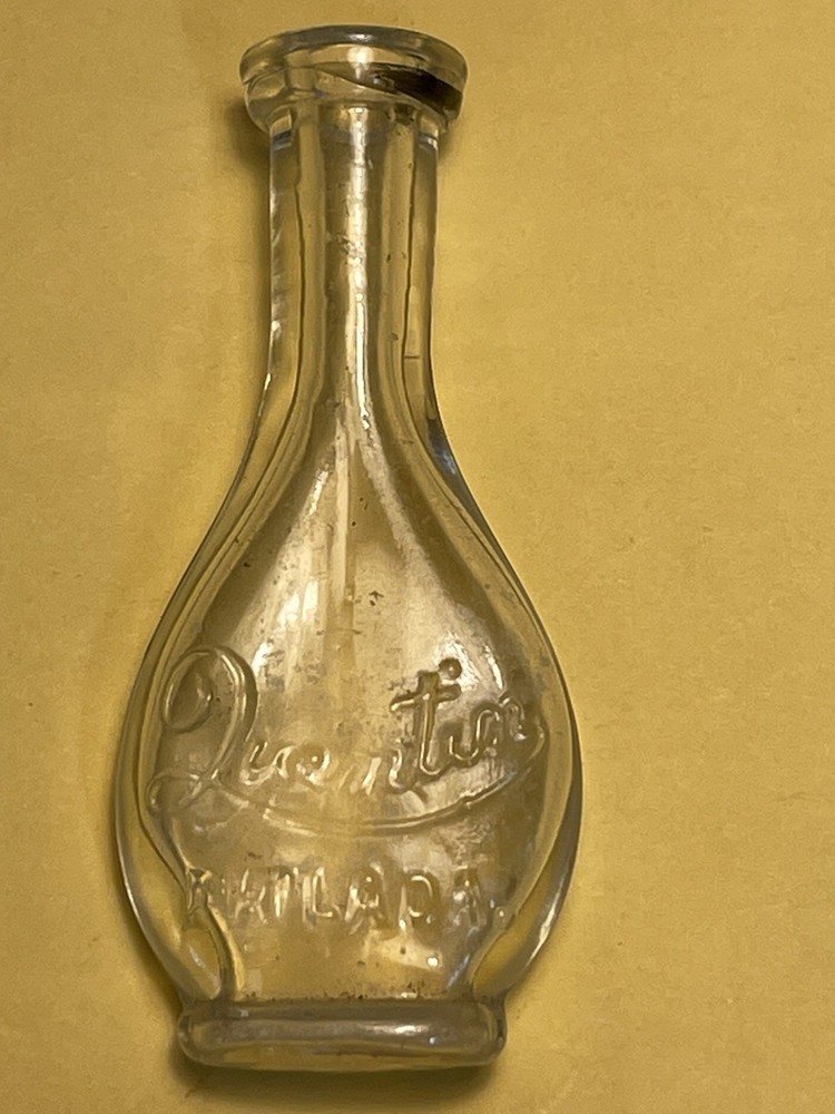 3" Quentin Philada. Perfume c. 1880 Bottle Embossed mini bottle