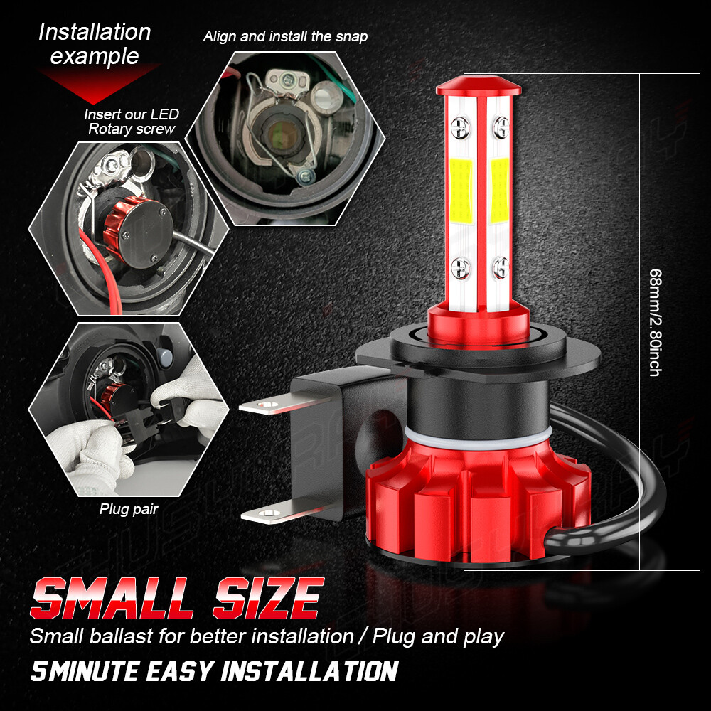 For Volvo XC60 2010-2017 4X H7 H11 Combo LED Headlight High & Low Beam Bulbs