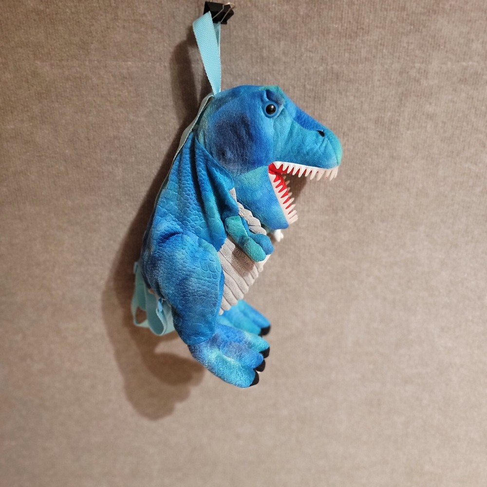 Blue Plush Dinosaur T-Rex Backpack