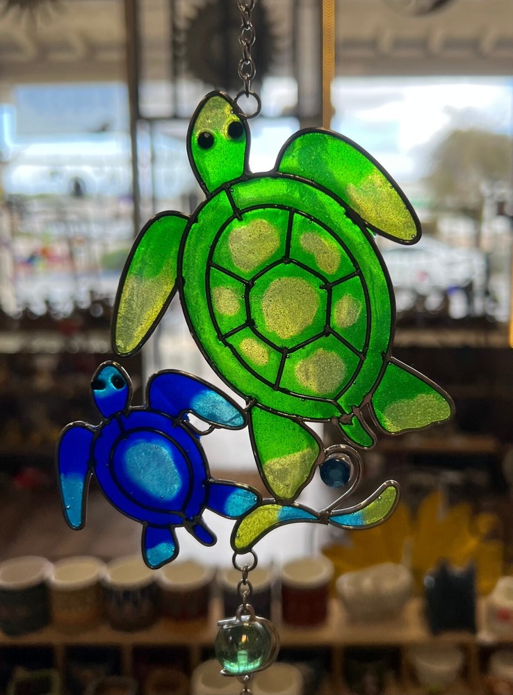 Turtle Metal Suncatcher Windchime 27" x 4"