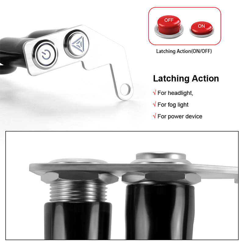 LED Motorcycle Switch ON/OFF Handlebar Push Dual Button 12V Headlight Fog Light