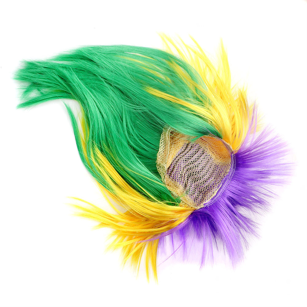 Mardi Gras Unisex Multi-Colored Punk Wig