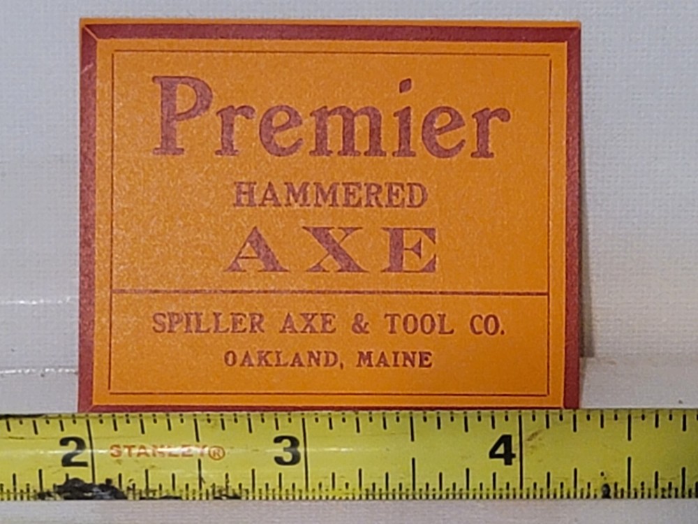 axe label 'Premier Hammered Axe' LABEL ONLY