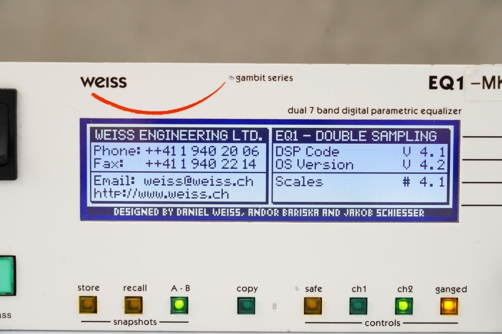 Weiss EQ1 EQ1-MK2 Digital Equalizer #56755