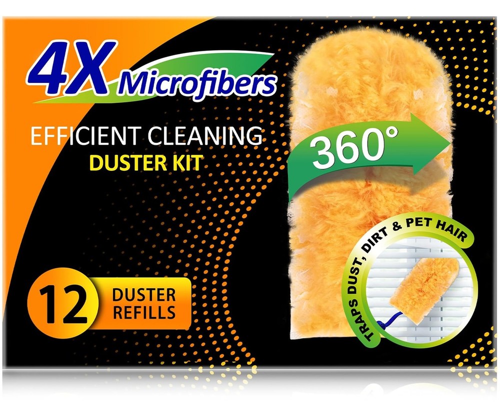 Heavy Duty Multi Surface 360°Heavy Duty 12 Duster Refills & 1 Handle, Compa