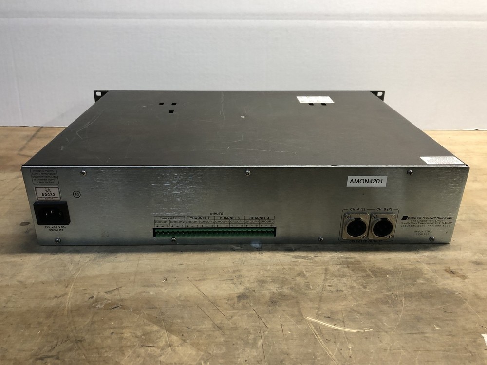 WHOLER TECHOLOGIES AMP2A VTR2 ANALOG AUDIO MONITOR PANEL