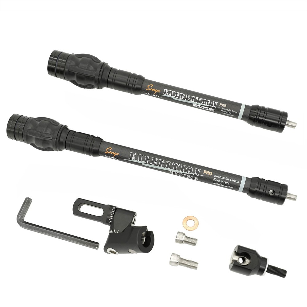 Archery 3in1 Compound Bow Stabilizer Kit, 8"+10" + Quick Disconnect v bar Mou...