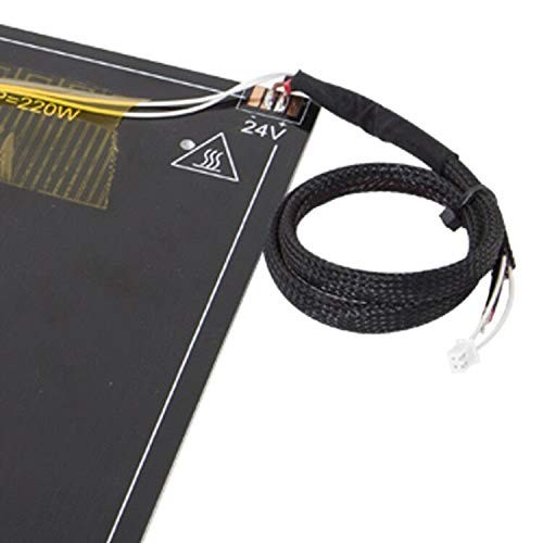 Replacement Hot Bed 220W 24V for 3D Printer with Installed Cable and Dimensions