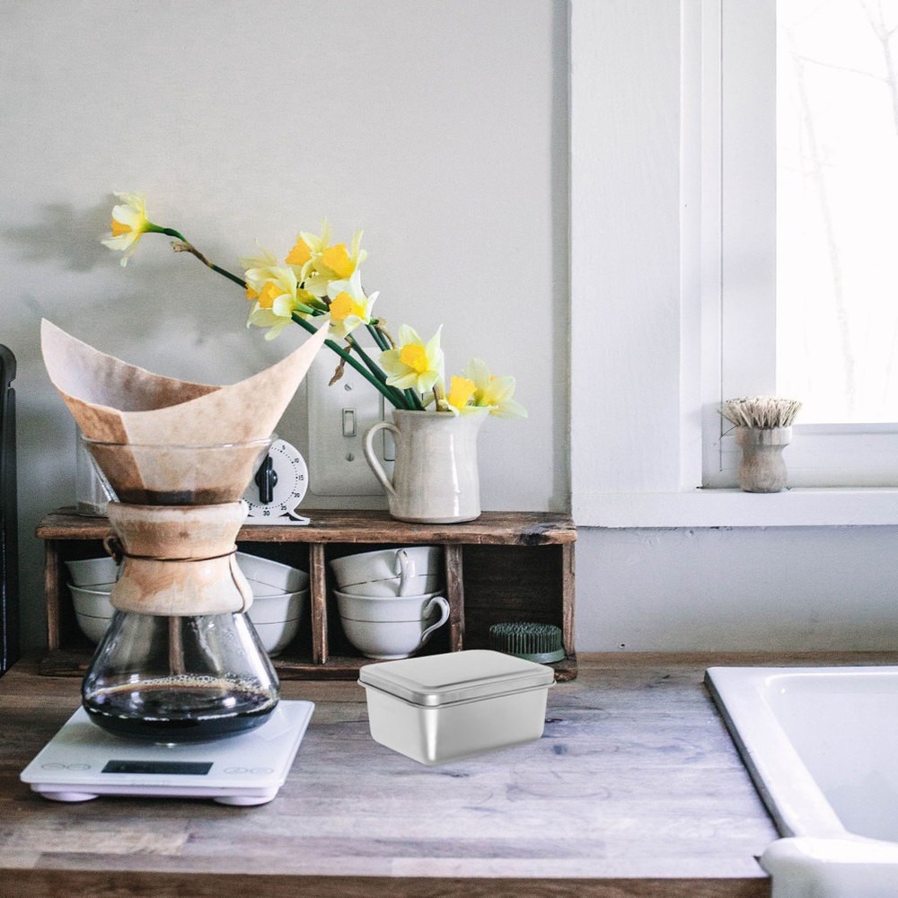2pcs Baking Pan With Lid: Stainless Steel Food Storage Container - Rectangular